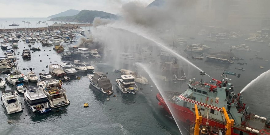 Hong Kong’da marinada yangın: 16 tekne yandı