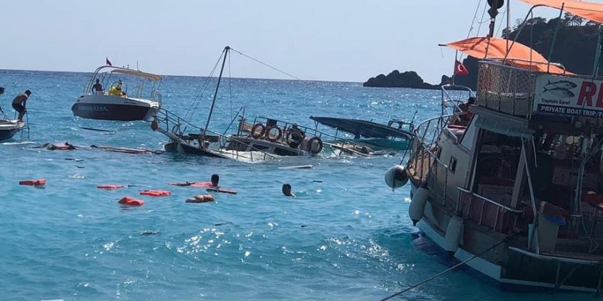 Fethiye'de tur teknesi battı, 1'i çocuk 3 yaralı