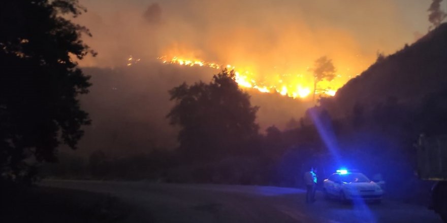 Muğla'nın Menteşe ilçesinde çıkan orman yangınına müdahale ediliyor