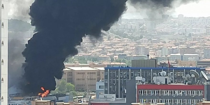 Ankara'da özel hastane inşaatında yangın