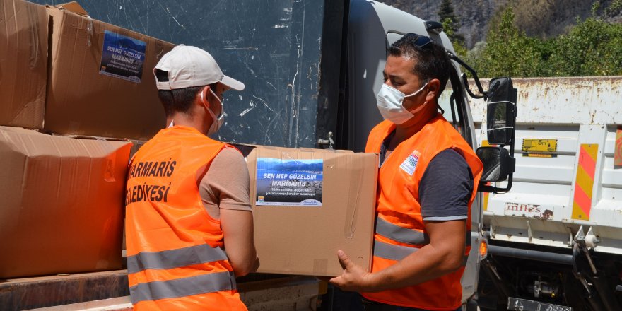 Marmaris Belediyesi, yangında zarar gören köylüleri unutmadı