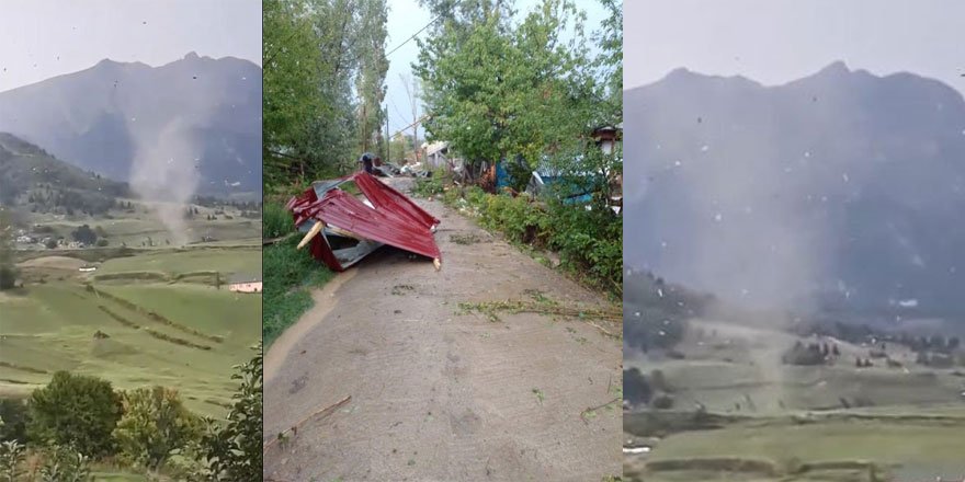 Artvin’de hortum evlerin ve ahırların çatısını uçurdu