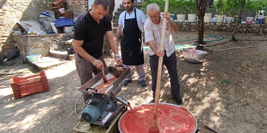 Seyyar salça fabrikasını sokak sokak gezdiriyor