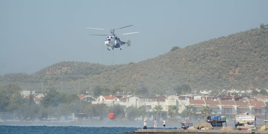 Kazdağları yangını söndürmek için deniz sortisi yapıyorlar