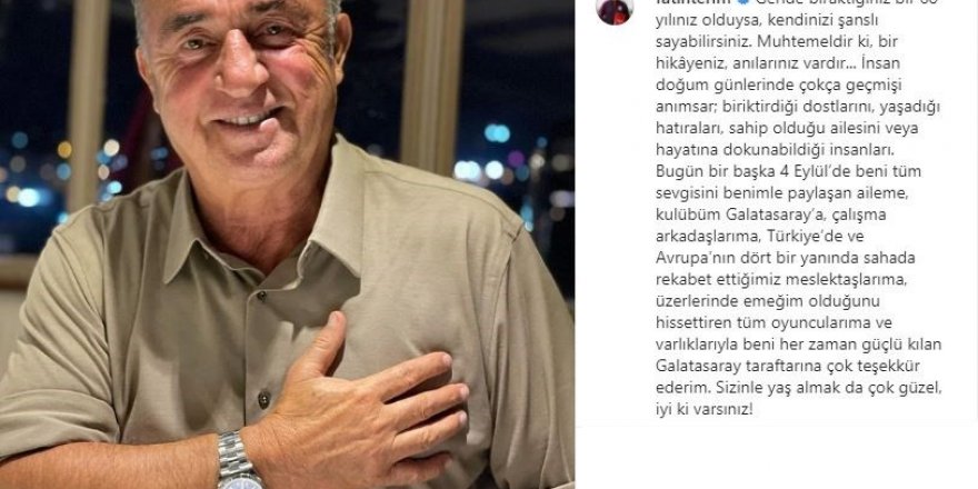 Fatih Terim'den teşekkür