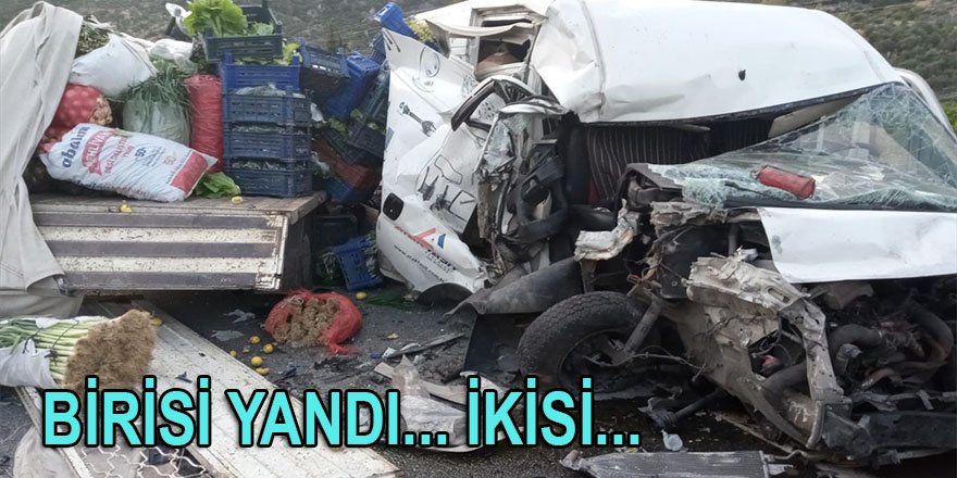 Aydın'da üç aracın karıştığı trafik kazasında 2 kişi yaralandı