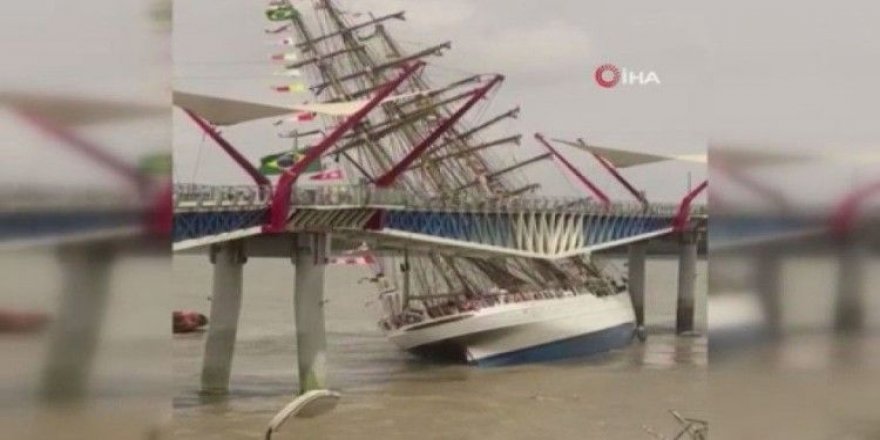 Brezilya Donanması’na ait eğitim gemisi Ekvador’da köprüye çarptı