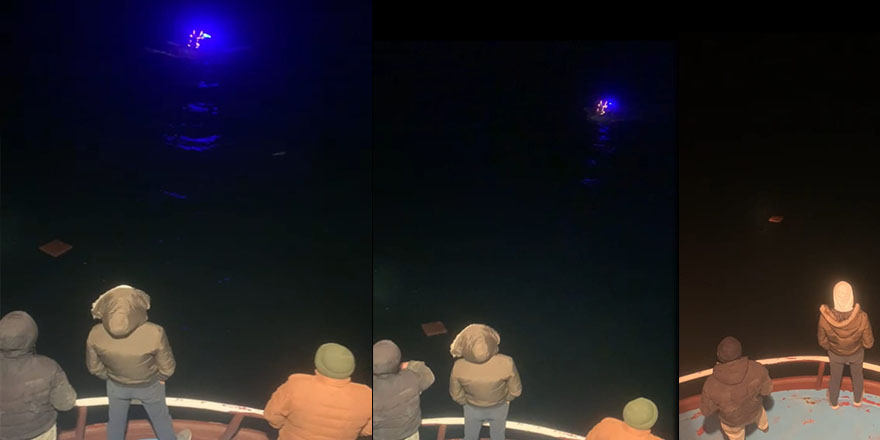 Gökçeada açıklarında alabora olan teknedeki 2 kişiyi arama çalışmalarında 7 saat geride kaldı