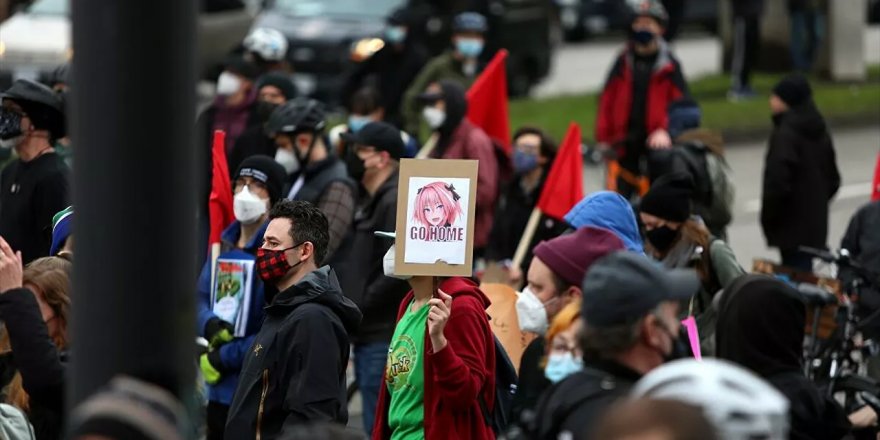 Kanada'da 'özgürlük konvoyu' karşıtı protesto