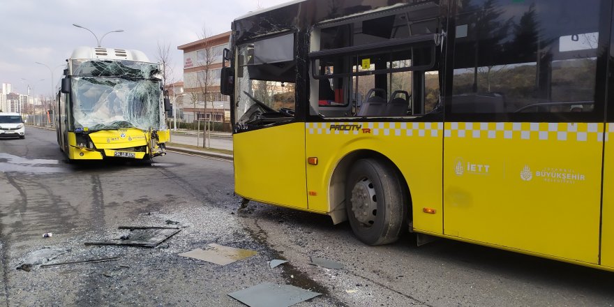 Başakşehir’de 2 İETT otobüsü kafa kafaya çarpıştı: 6 yaralı