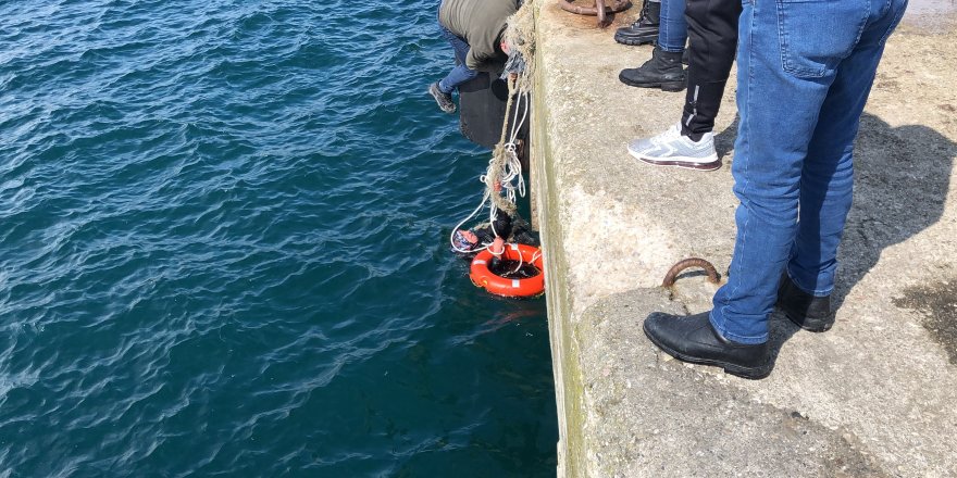 İskelede yürüyen kadın dengesini kaybedip denize düştü