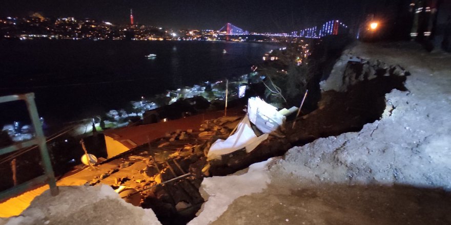 Beşiktaş’ta istinat duvarı evin üstüne çöktü