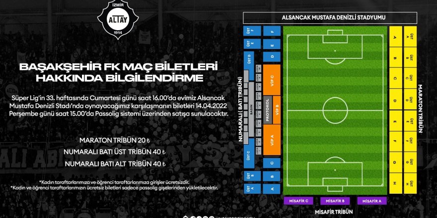 Altay - Başakşehir maçının biletleri satışta