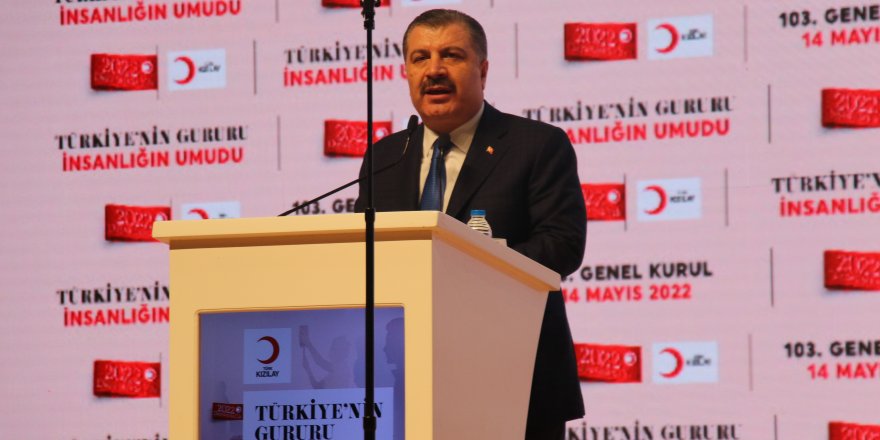 Sağlık Bakanı Fahrettin Koca, Türk Kızılay 103. Genel Kurulu’nda konuştu