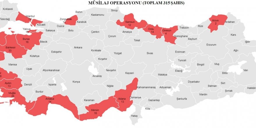 KOM ekiplerince suç örgütlerine yönelik sahil şeridindeki illerde “Müsilaj” operasyonu