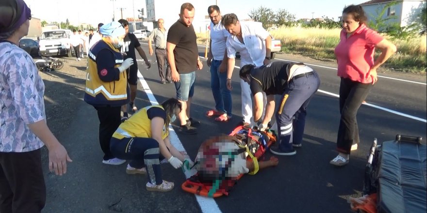 Muratlı'da alkollü sürücü motosiklete çarptı: 1 ağır yaralı