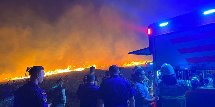 Çeşme'de yangın sebebiyle 2 site boşaltıldı