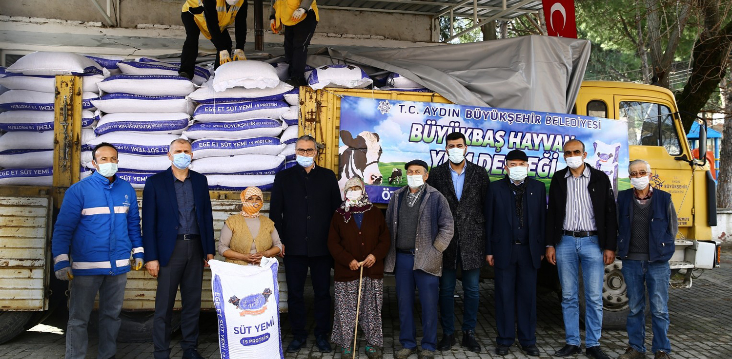 Koçarlı'da küçük üreticiye Aydın Büyükşehir Belediyesi'nden yem desteği