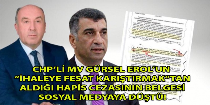 CHP Elazığ MV Gürsel Erol'un 'İhaleye Fesat Karıştırmak'tan mahkeme CV'si sosyal medyaya düştü!