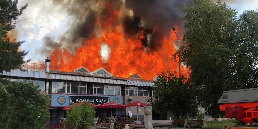 Erzurum’da Atatürk Üniversitesi'nin yemekhanesinde yangın çıktı