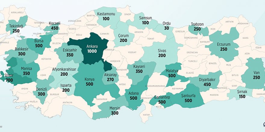 "İlk İş Yerim" kampanyasında ilk etapta temeli atılacak 10 bin iş yerinin illere göre dağılımı