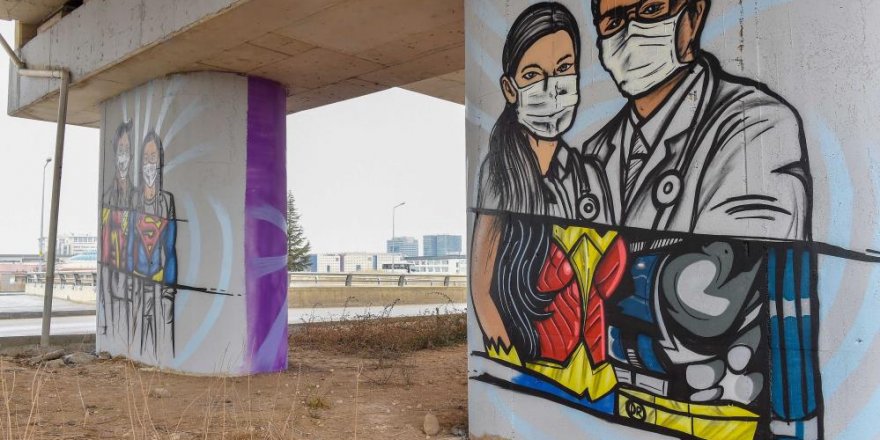 Ankara’da Tıp Bayramı için özel grafitiler