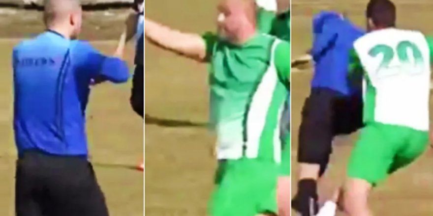 Sarı kart gösteren hakeme futbolculardan saldırı: Koşarak kaçmak zorunda kaldı
