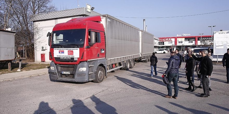 Sırbistan ve Bosna Hersek'ten deprem bölgelerine yeni yardım tırları gönderildi