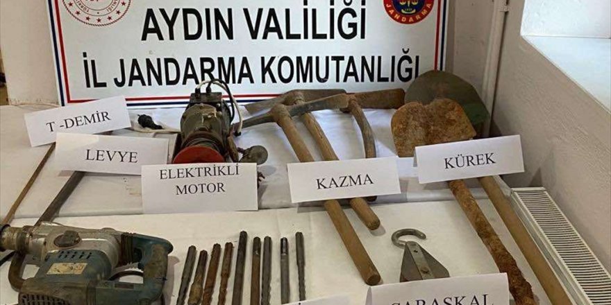 Aydın'da kaçak kazı yapan 2 kişi yakalandı