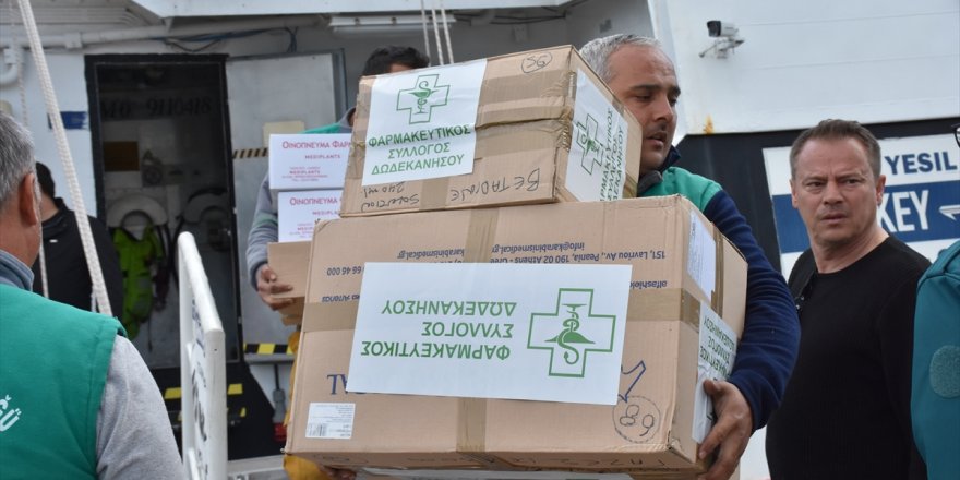 Rodos Adası'ndan depremzedeler için tıbbi malzeme gönderildi