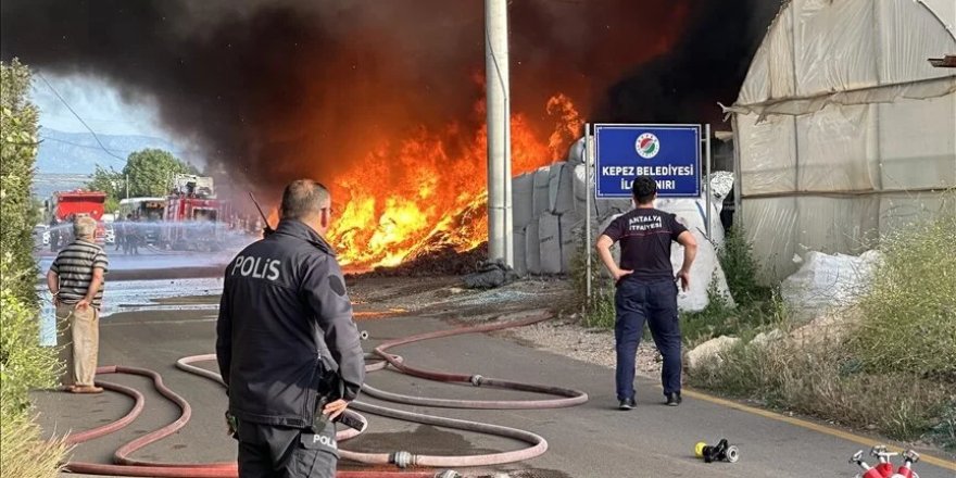 Antalya'da geri dönüşüm deposunda çıkan yangın seralara sıçradı