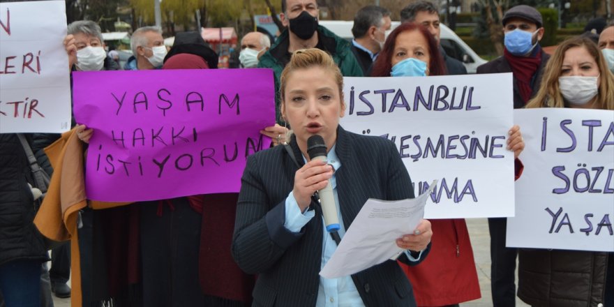 Afyonkarahisar'da CHP'li kadınlardan İstanbul Sözleşmesi'nin feshedilmesine tepki