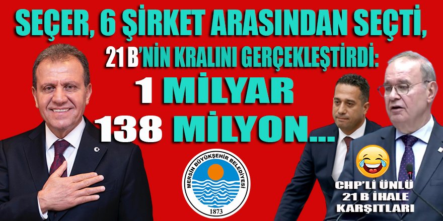 Mersin BŞB, Belediyecilik Tarihinin en BÜYÜK ihalesine 21B'den imza koydu: 1 Milyar 138 Milyon...