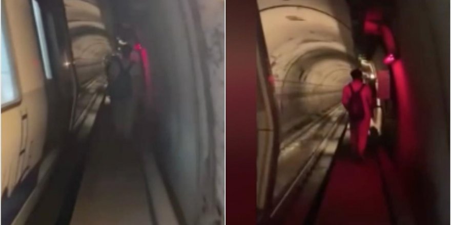 İstanbul'da metro hattındaki arıza nedeniyle yolcular raylarda yürüdü