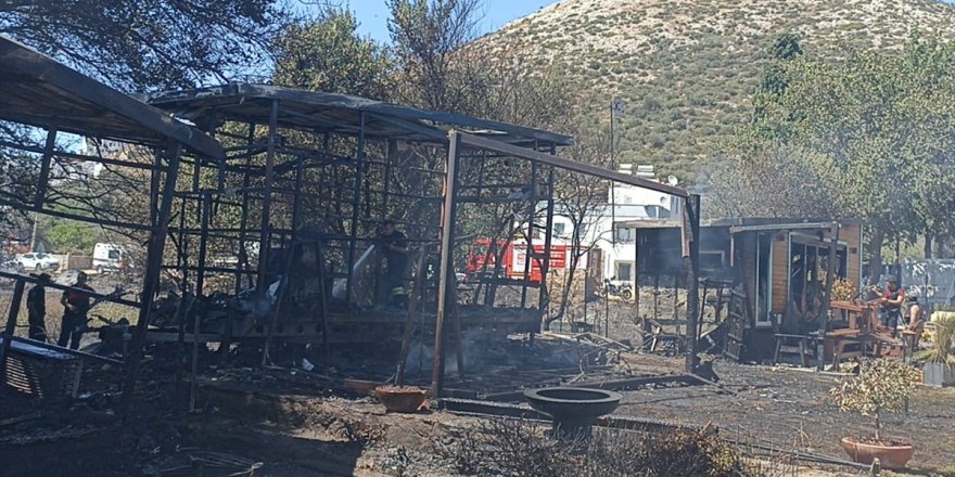 Bodrum'da makilik ve otluk alanda çıkan yangın söndürüldü