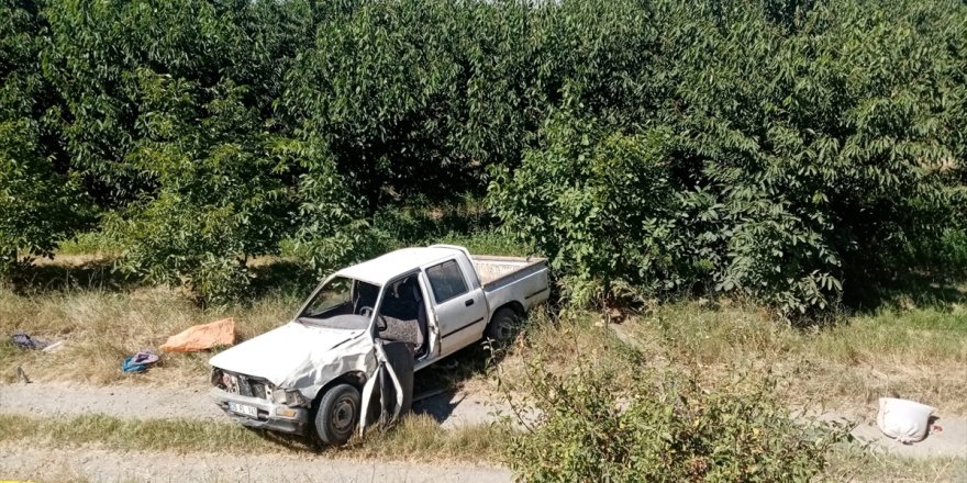 Afyonkarahisar'da şarampole devrilen kamyonetteki sürücü öldü, eşi ağır yaralandı