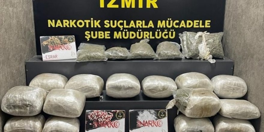 İzmir'de yaklaşık 20 kilo uyuşturucu ele geçirildi, bir şüpheli tutuklandı