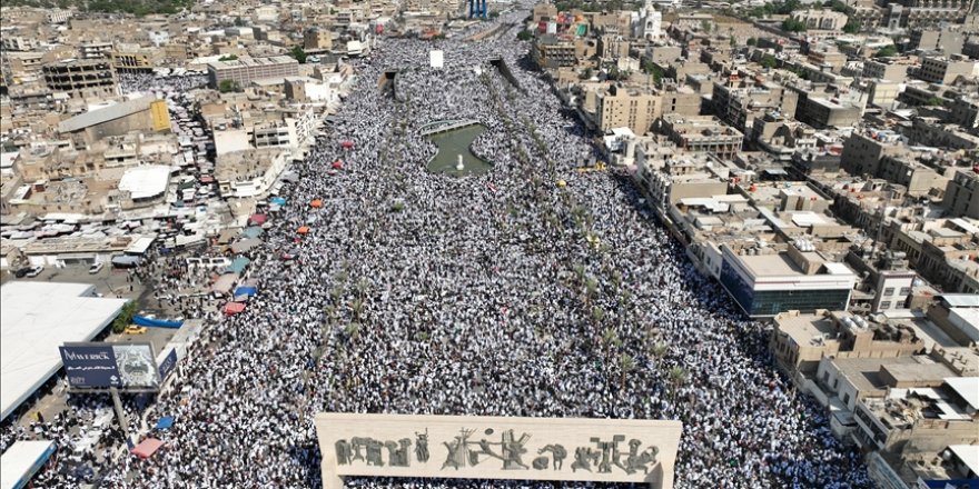 Binlerce Iraklı, Bağdat'taki Tahrir Meydanı'nda Filistin'e destek gösterisi düzenledi