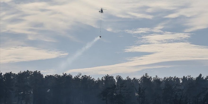 Çanakkale'de çıkan orman yangınında soğutma çalışmaları devam ediyor