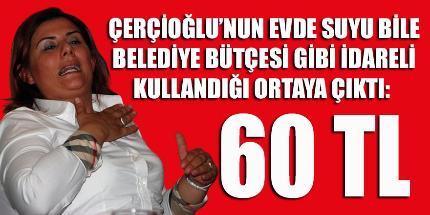 CHP'li Aydın BŞB Başkanı Çerçioğlu'nun bir aylık su faturası sudan ucuz çıktı: 60 TL