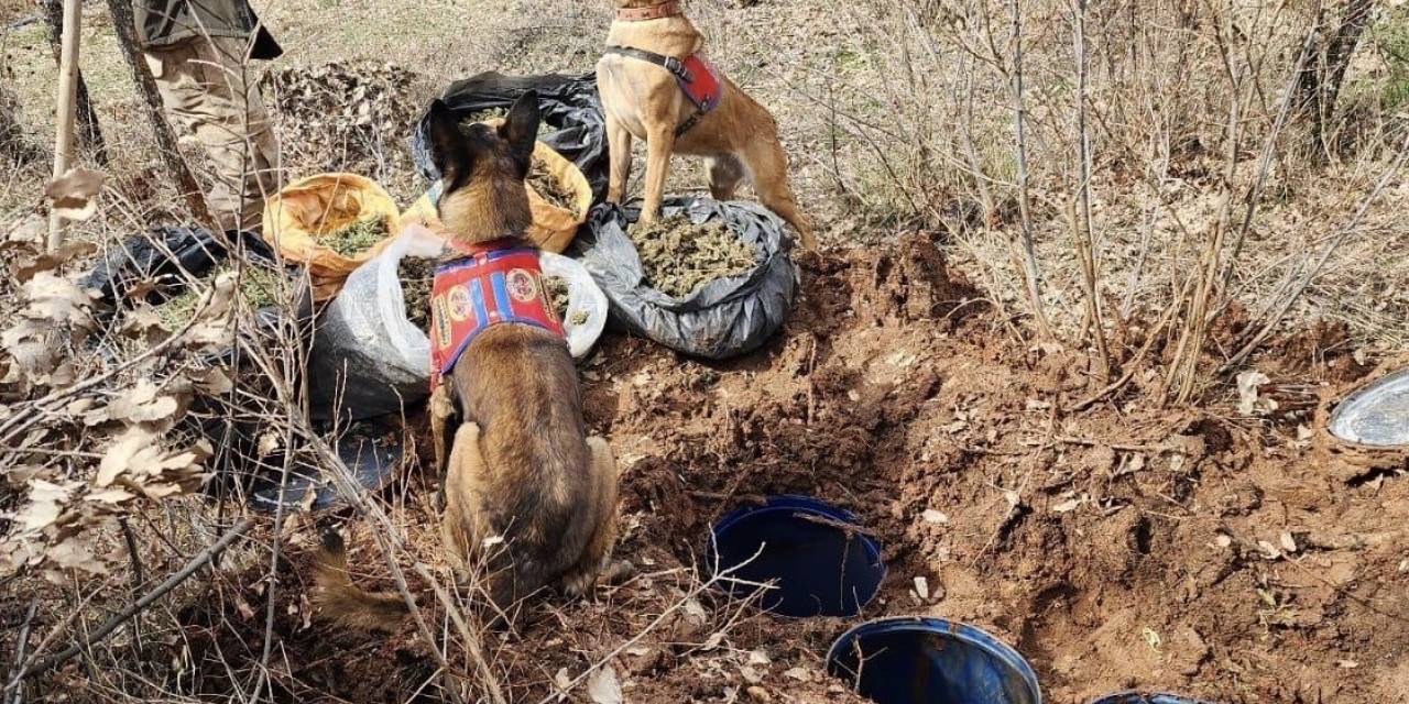 Diyarbakır'da toprağa gömülü 43 kilogram esrar ele geçirildi