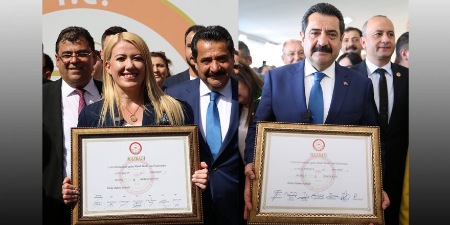 Merkezefendi ve Pamukkale belediye başkanları mazbatalarını aldı