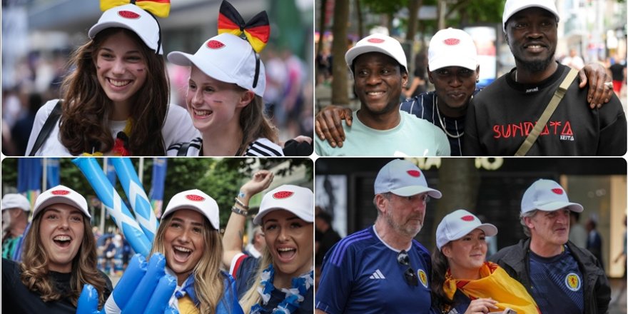 Almanya'daki 2024 Avrupa Futbol Şampiyonası’nda "karpuz" desenli şapkayla Filistin’e destek