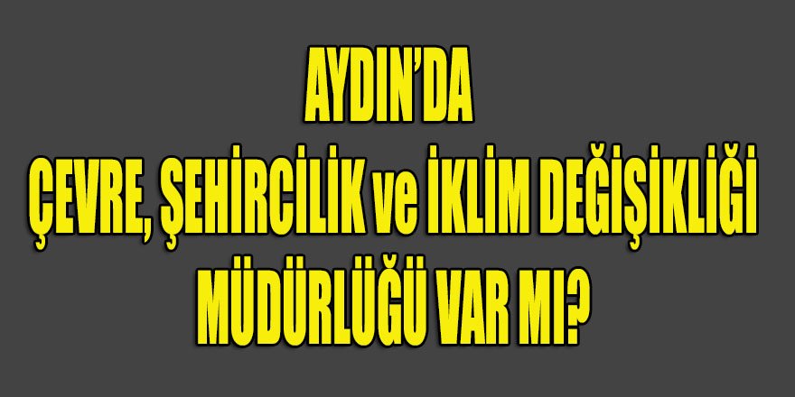 Aydın'da Çevre, Şehircilik ve İklim Değişikliği Müdürlüğü var mı?