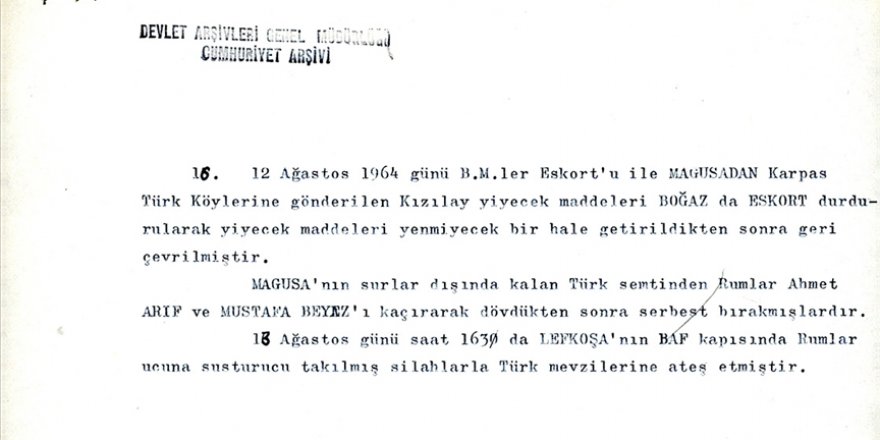 Kıbrıs Barış Harekatı için devleti alarma geçiren belgeler Devlet Arşivleri'nde saklanıyor