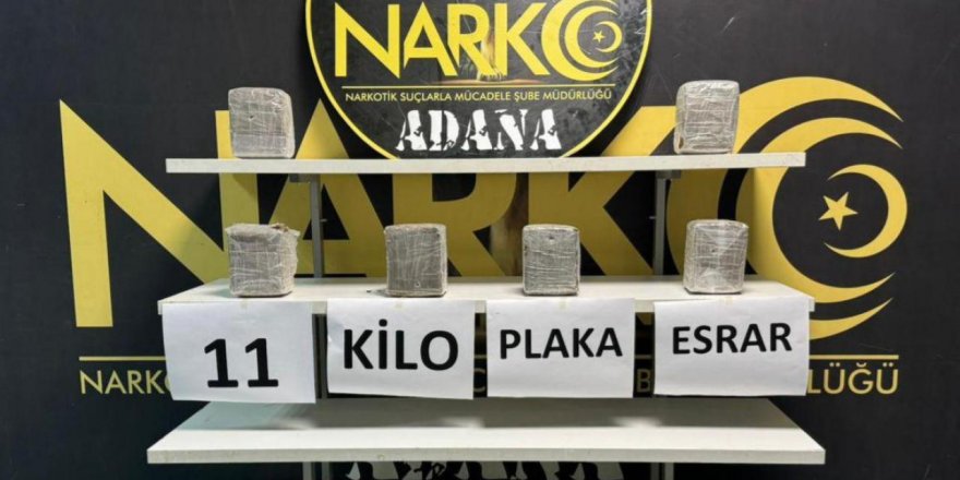 Adana'da aküye gizlenmiş 11 kilogram esrar ele geçirildi