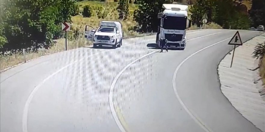 Tunceli’de yoldaki yaralı kuşu kurtarmaya çalışan kişiye kamyon çarptı
