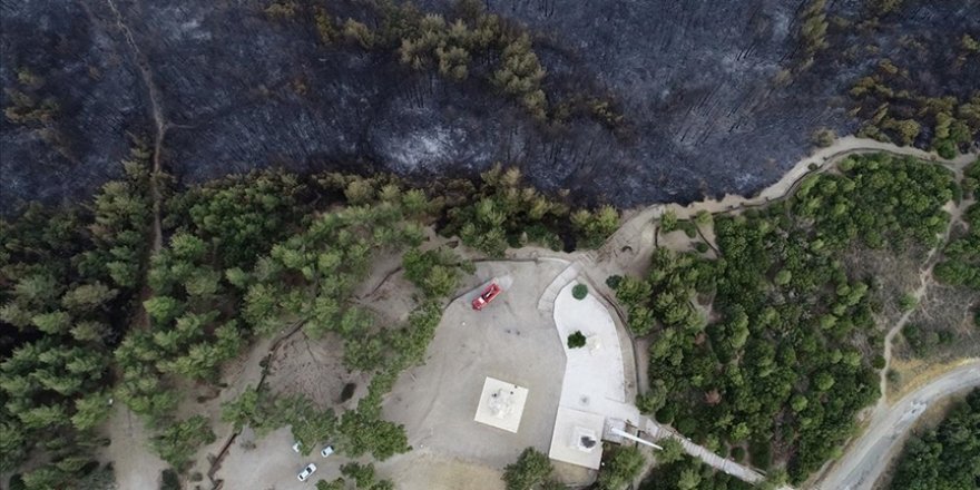 Çanakkale'de orman yangınının zarar verdiği alanlar dron ile görüntülendi