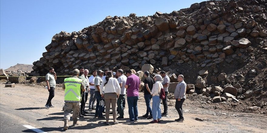 Şanlıurfa'da bazalt sütunların bulunduğu alanda inceleme başlatıldı