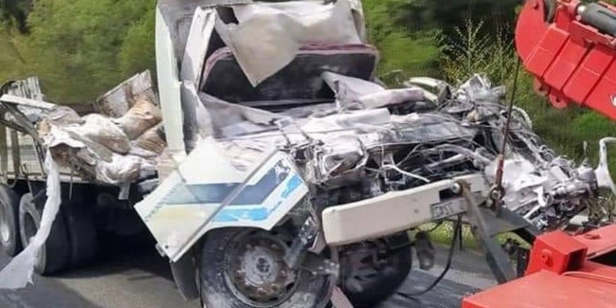 İzmir'de freni patlayan kamyon devrildi: 1 ölü